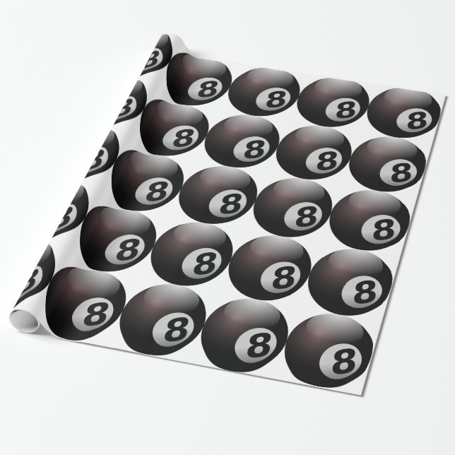 8 Boll Billiard Bassäng Presentpapper (Utrullad)