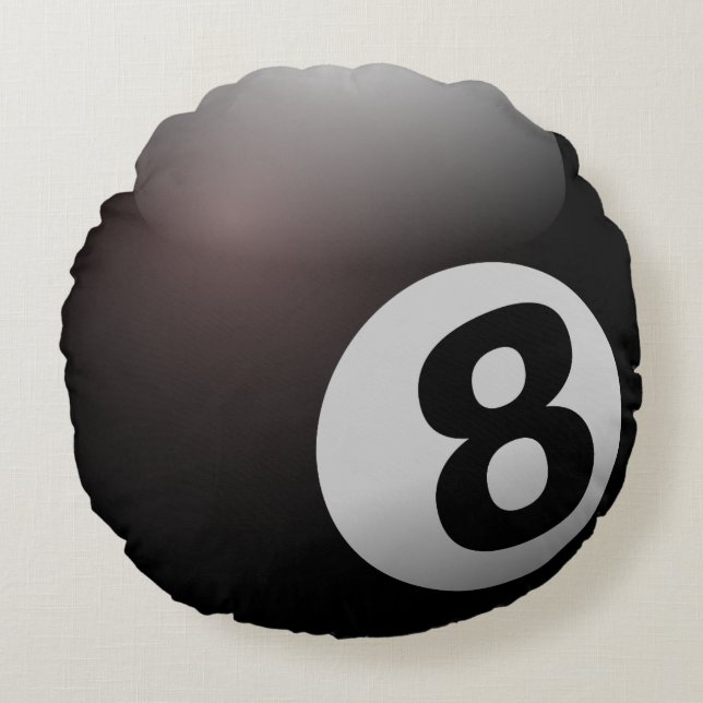8 Boll Billiard Bassäng Rund Kudde (Framsidan)