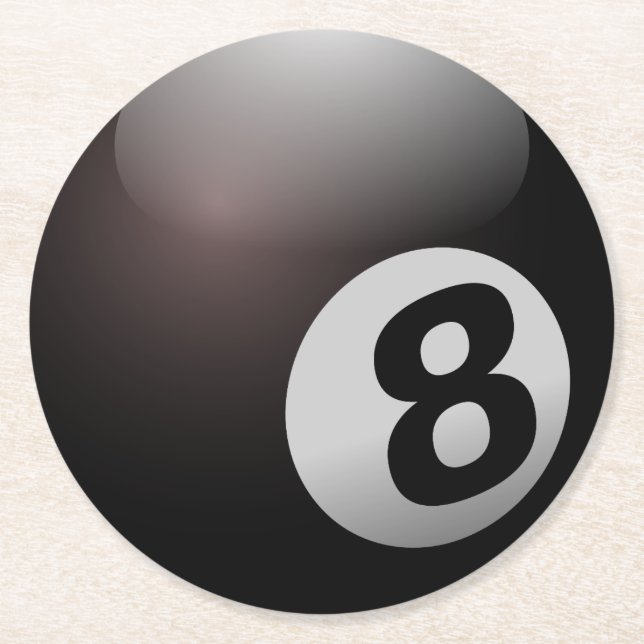 8 Boll Billiard Bassäng Underlägg Papper Rund (Framsidan)