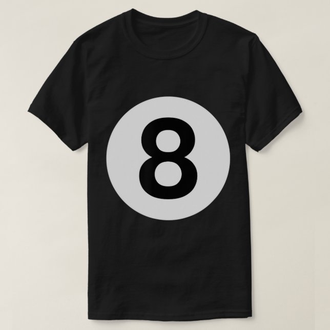 8 BOLL BILLIARDER BASSÄNG BORD KOSTUME ÅTTA BOLL T SHIRT (Design framsida)