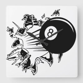 8-Boll-genombrott Fyrkantig Klocka