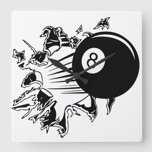 8-Boll-genombrott Fyrkantig Klocka (Framsida)