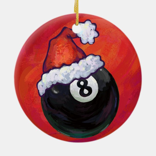 8 Boll jul Red Hat Julgransprydnad Keramik (Baksidan)