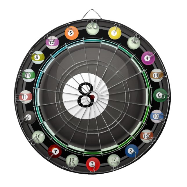 8-Boll Multi-Target 20 Count-mörkerpanel Darttavla (Framsidan)