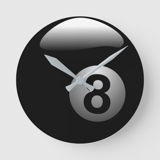 8 boll runda klocksnooker bassäng miljarder rund klocka (Framsida)