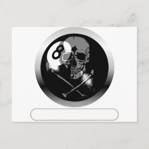 8 Boll Skull och korsben Vykort