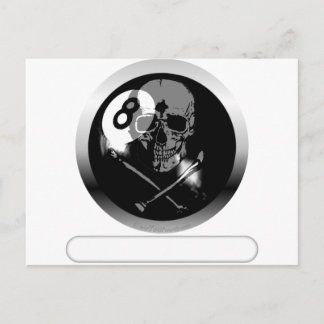 8 Boll Skull och korsben Vykort