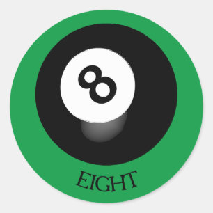 8 Boll Sticker Runt Klistermärke