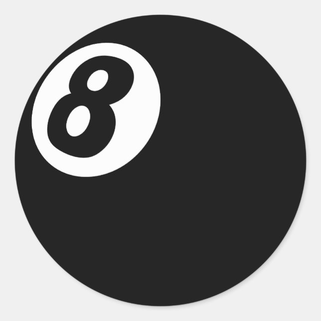 8 Boll Sticker Runt Klistermärke (Framsida)