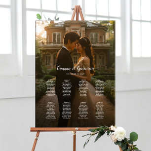 8 bord elegant, foto, sittdiagram för bröllop poster