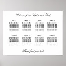8 Bord Elegant Minimalistisk Placeringsplan