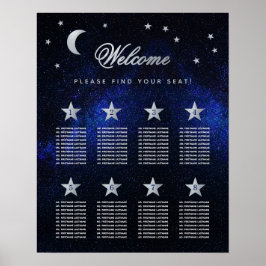 8 Bord Himmel Celestial Bröllop Stjärnor Placering Poster