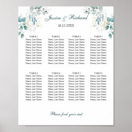 8 Bord Poster skylt för sätesdiagram