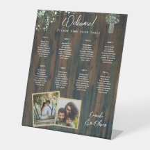 8 Bord Rustic Wood Gypsophila PHOTO SEATING