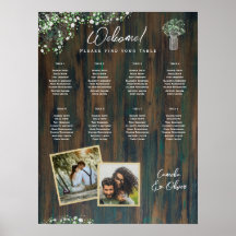 8 Bord Rustic Wood Gypsophila PHOTO SEATING