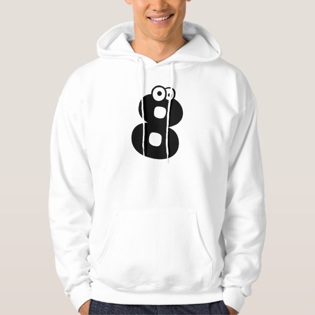 8, brev med ögon sweatshirt med luva (Framsida)
