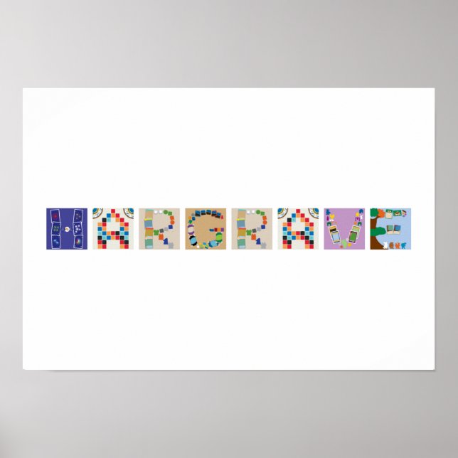 8-Brev-Namn-tavla Alphabet Poster (Framsidan)