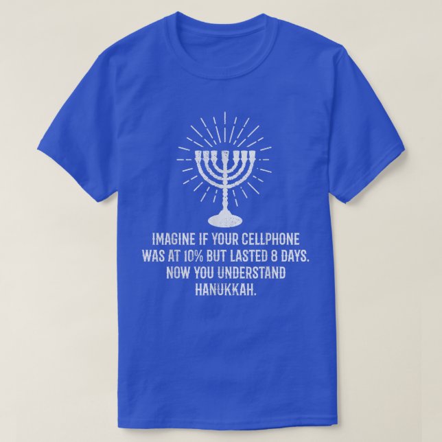 8 dagars Mobilt batteri för Hanukkah Hannukah T Shirt (Design framsida)