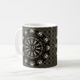 8:e/19:e Bröllop-årsjubileet Bronze Medallion Text Kaffemugg