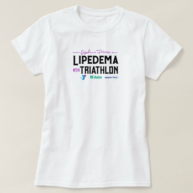 8:e årliga lipedema Triathlon White T-Shirt (Design framsida)