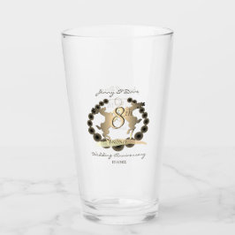 8:e årsdagen av Bröllopen Bronze Reindeer Emblem Glaskopp