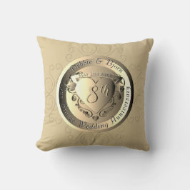8:e årsdagen av Bröllopen Medallion med foto Kudde