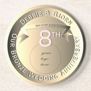 8:e Bröllop-årsdagen Bronze Medallion Image Underlägg