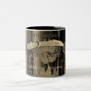 8:e bronze Bröllop-årsdagen Steampunk Två-Tonad Mugg