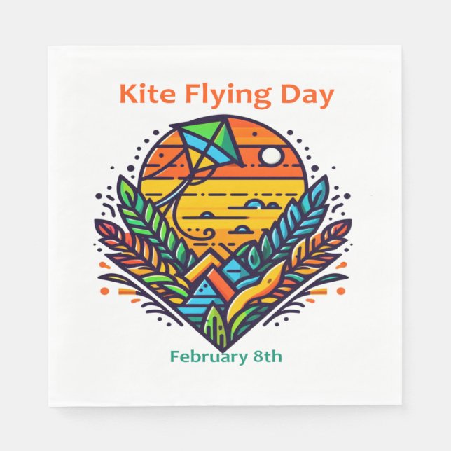 8:e feb - Kite Flies Day Pappersservett (Framsidan)