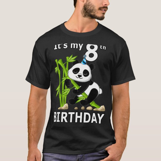 8:e födelsedag 8 Ålder Ålderspanda 7 Party T Shirt (Framsida)