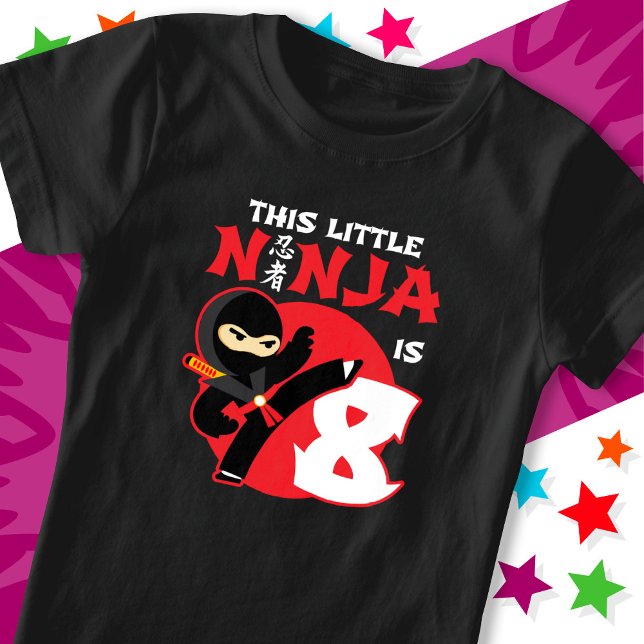8:e födelsedag 8 Ålder Gamla barn Party Little Nin T Shirt (Skapare uppladdad)