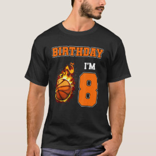 8:e födelsedag Basketball Boys Kids Girls 8 år gam T Shirt