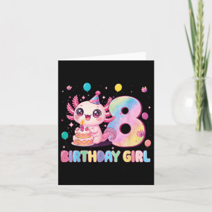 8:e födelsedag Cute Axolotl 8 år gammal Birthda Kort