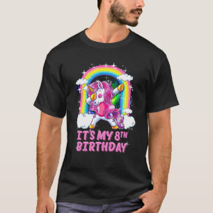 8:e födelsedag Dabbing Unicorn Födelsedagsfest Gir T Shirt
