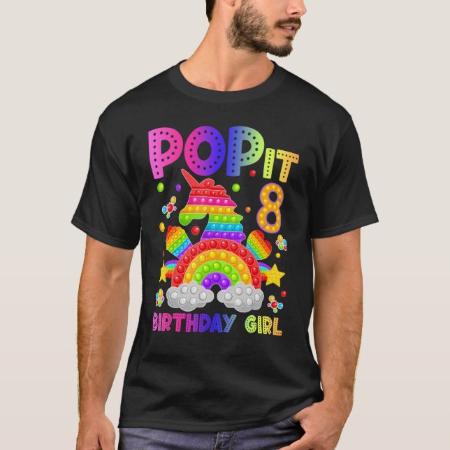 8:e födelsedag Fidget Leksak Pop Det är födelsedag T Shirt (Framsida)