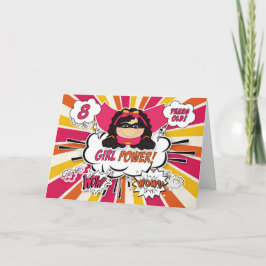 8:e födelsedag Flickor Toppen Kids Rosa Tecknad Bo Kort