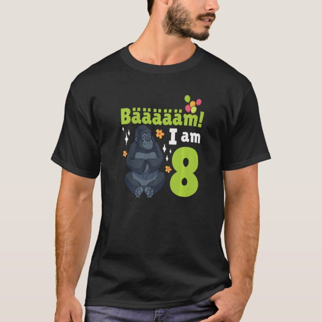 8:e födelsedag Gorilla Thabel Födelsedagsfest 8 år T Shirt (Framsida)