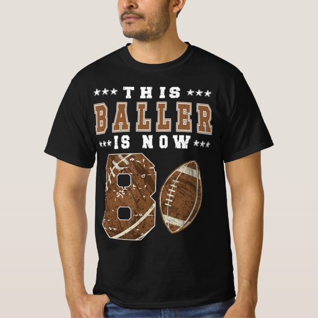 8:e födelsedag i fotboll Åtta året gammalt fotboll T Shirt (Framsida)