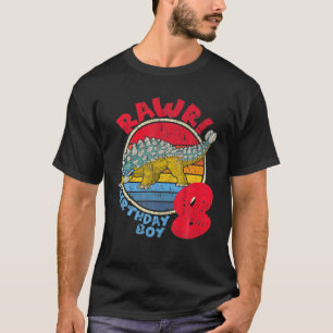 8:e födelsedag i Rawr! Ankylosaurus I Familjemat T Shirt
