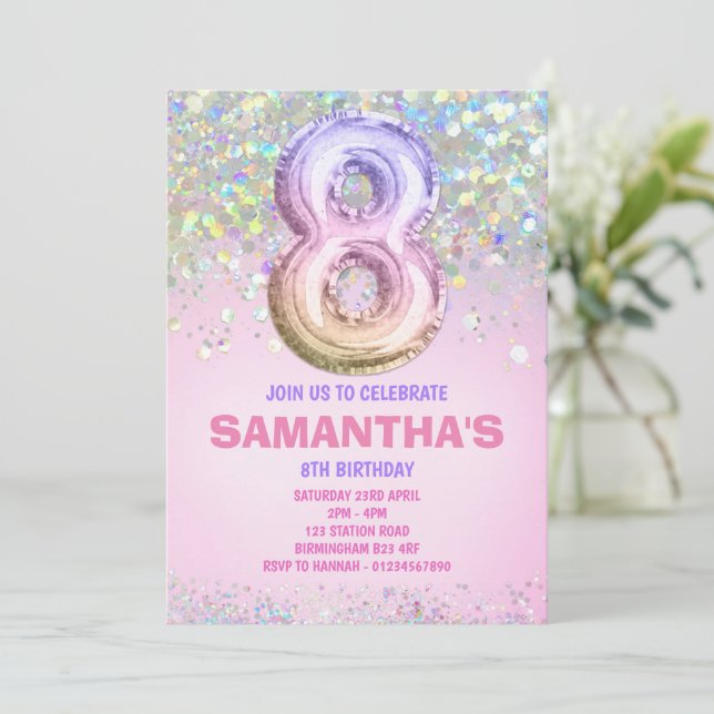 8:e födelsedag, inbjudan till regnbåge från Glitte (Stående Fram)