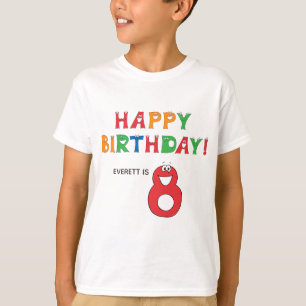 8:e födelsedag med färgat alfabet Namn med barn T Shirt