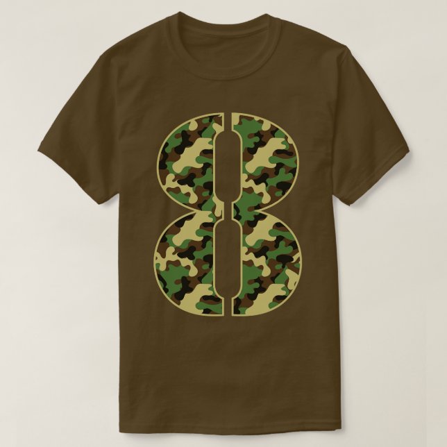 8:e födelsedag, soldat 8:e år gammal militär. t shirt (Design framsida)