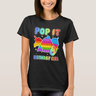 8:e födelsedag Unicorn Fidget Pop it Birthday Girl T Shirt