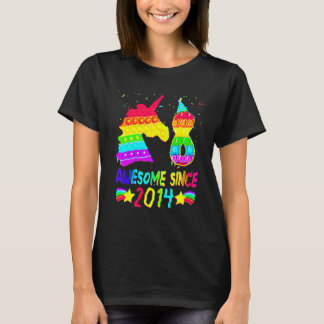 8:e födelsedag Unicorn Fidget Pop it Birthday Girl T Shirt
