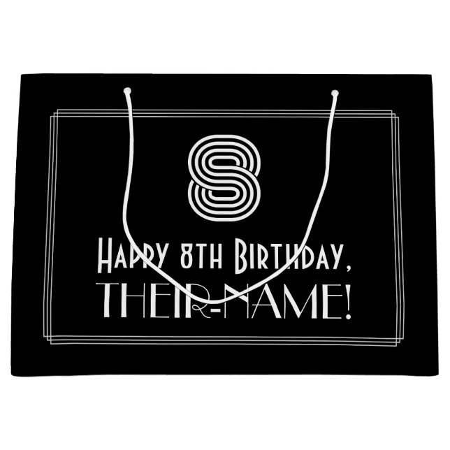 8:e födelsedagen - Art Deco Inspired Titta "8" & N (Framsidan)