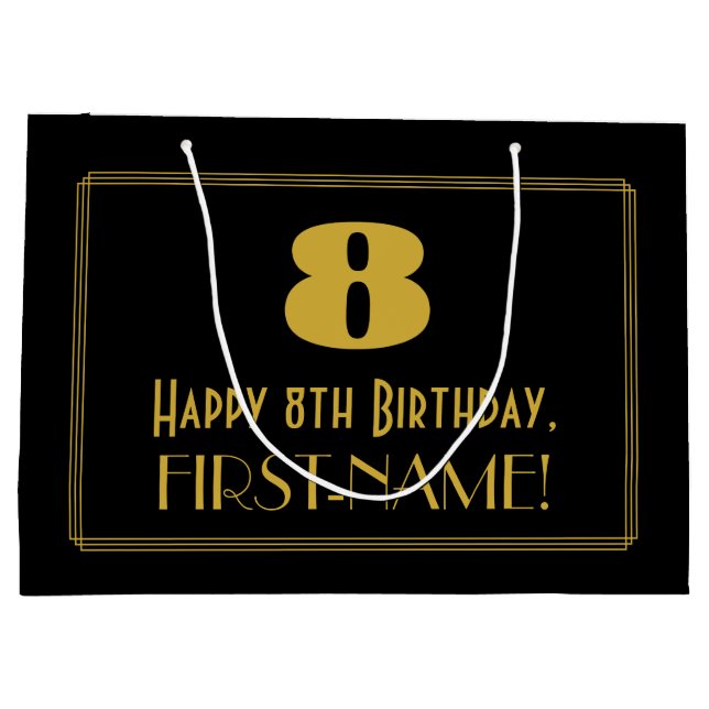 8:e födelsedagen - Art Deco Inspired Titta "8" & N (Baksidan)