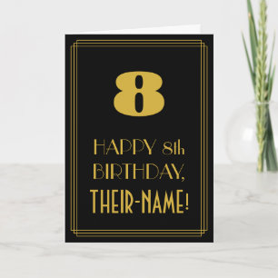 8:e födelsedagen - Art Deco Inspired Titta "8" & N Kort