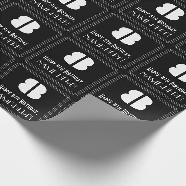 8:e födelsedagen: Art Deco Inspired Titta "8" & Na Presentpapper (Hörn)