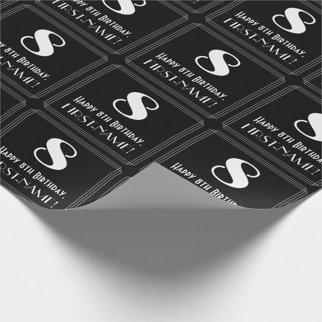 8:e födelsedagen - Art Deco Inspired Titta "8", Na Presentpapper (Hörn)