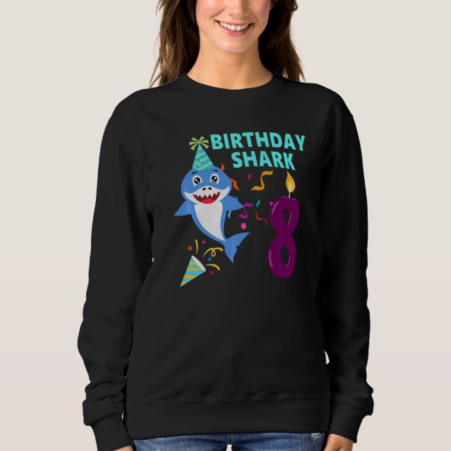 8:e födelsedagen Bards Baby Shark Birthday Boy 8 T Shirt (Framsida)